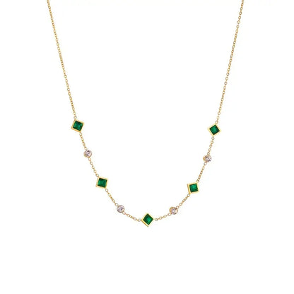 Gold Emerald Geometric Station Necklace by Harrison & James - necklace product image 3
