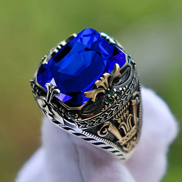 Silver Sapphire Vintage Ring by Harrison & James - ring product image 1