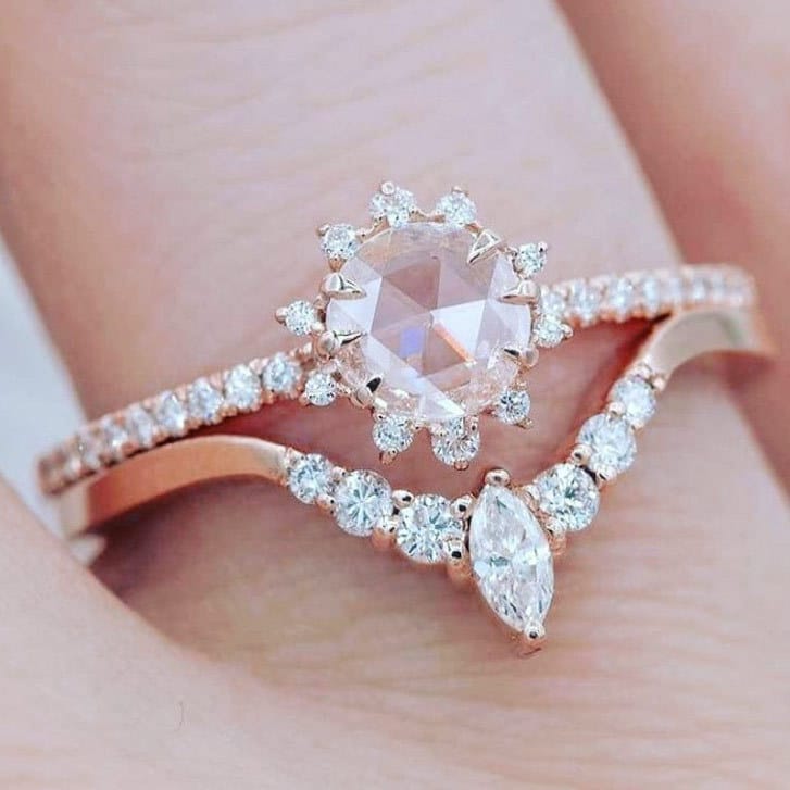 ROSE GOLD ZIRCONIA HALO RING by Harrison & James - ring product image 3