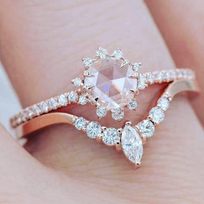 ROSE GOLD ZIRCONIA HALO RING by Harrison & James - ring product image 3