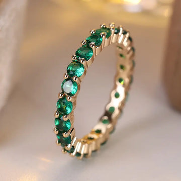 Gold Emerald Eternity Ring by Harrison & James - ring product image 1