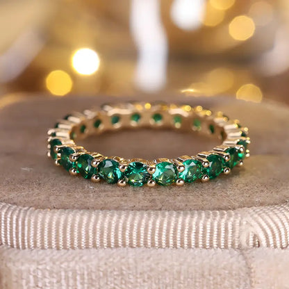 Gold Emerald Eternity Ring by Harrison & James - ring product image 3