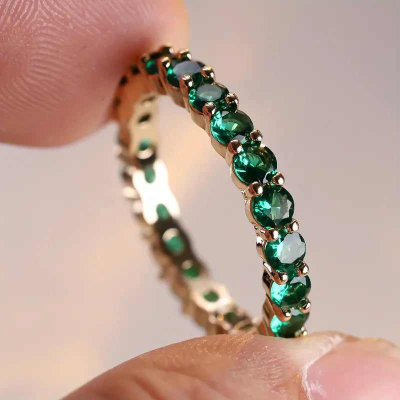 Gold Emerald Eternity Ring by Harrison & James - ring product image 2