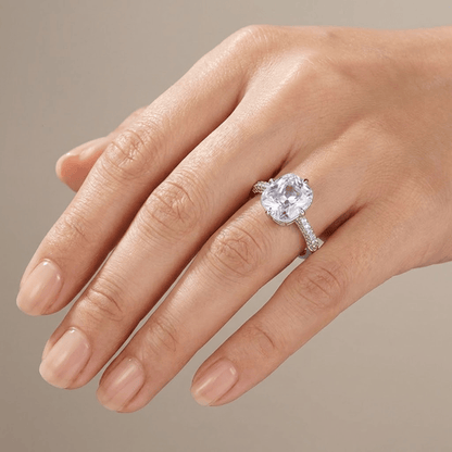 OVAL ZIRCONIA WHITE GOLD ELEGANT RING by Harrison & James - ring product image 2