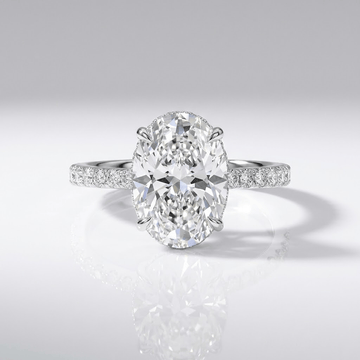 OVAL DIAMOND SILVER ELEGANT RING by Harrison & James - ring product image 1