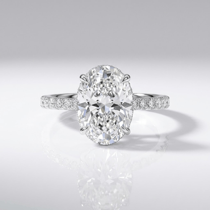 OVAL DIAMOND SILVER ELEGANT RING by Harrison & James - ring product image 1