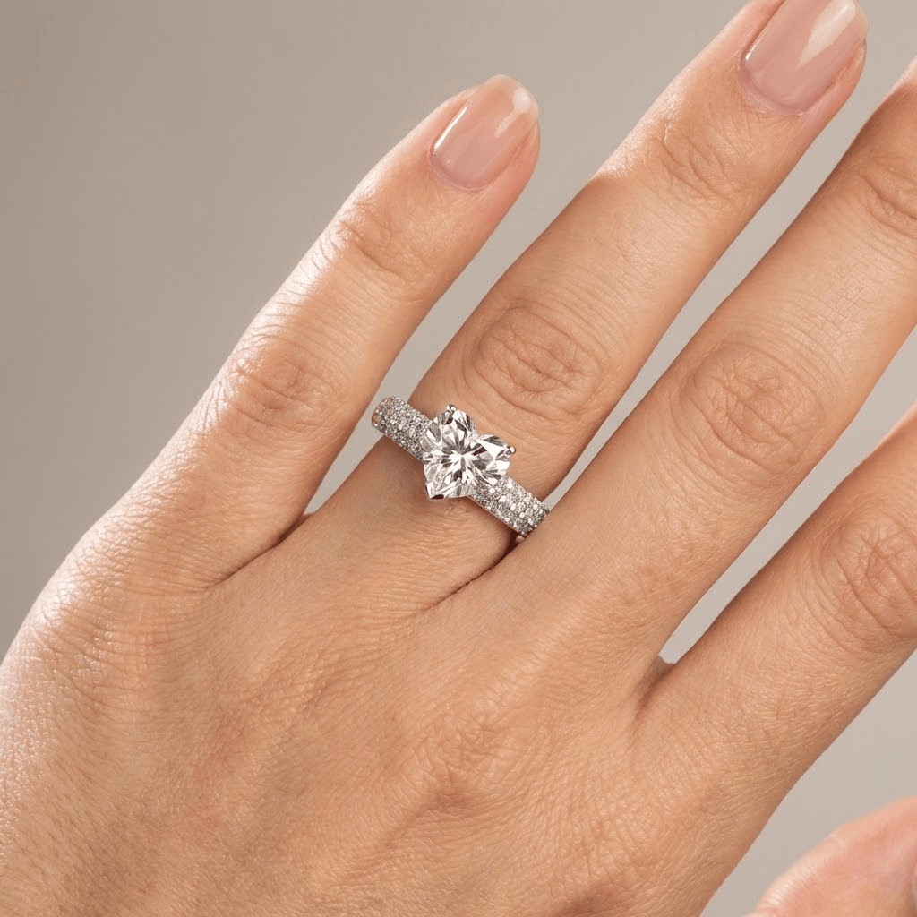 HEART DIAMOND SILVER PAVÉ RING by Harrison & James - ring product image 2