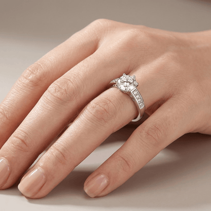 SILVER ROUND DIAMOND CLASSIC RING by Harrison & James - ring product image 2
