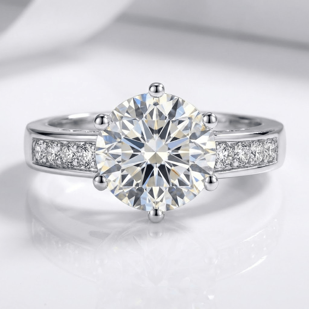 SILVER ROUND DIAMOND CLASSIC RING by Harrison & James - ring product image 1