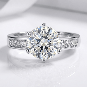 SILVER ROUND DIAMOND CLASSIC RING by Harrison & James - ring product image 1