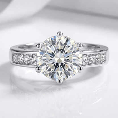 SILVER ROUND DIAMOND CLASSIC RING by Harrison & James - ring product image 1