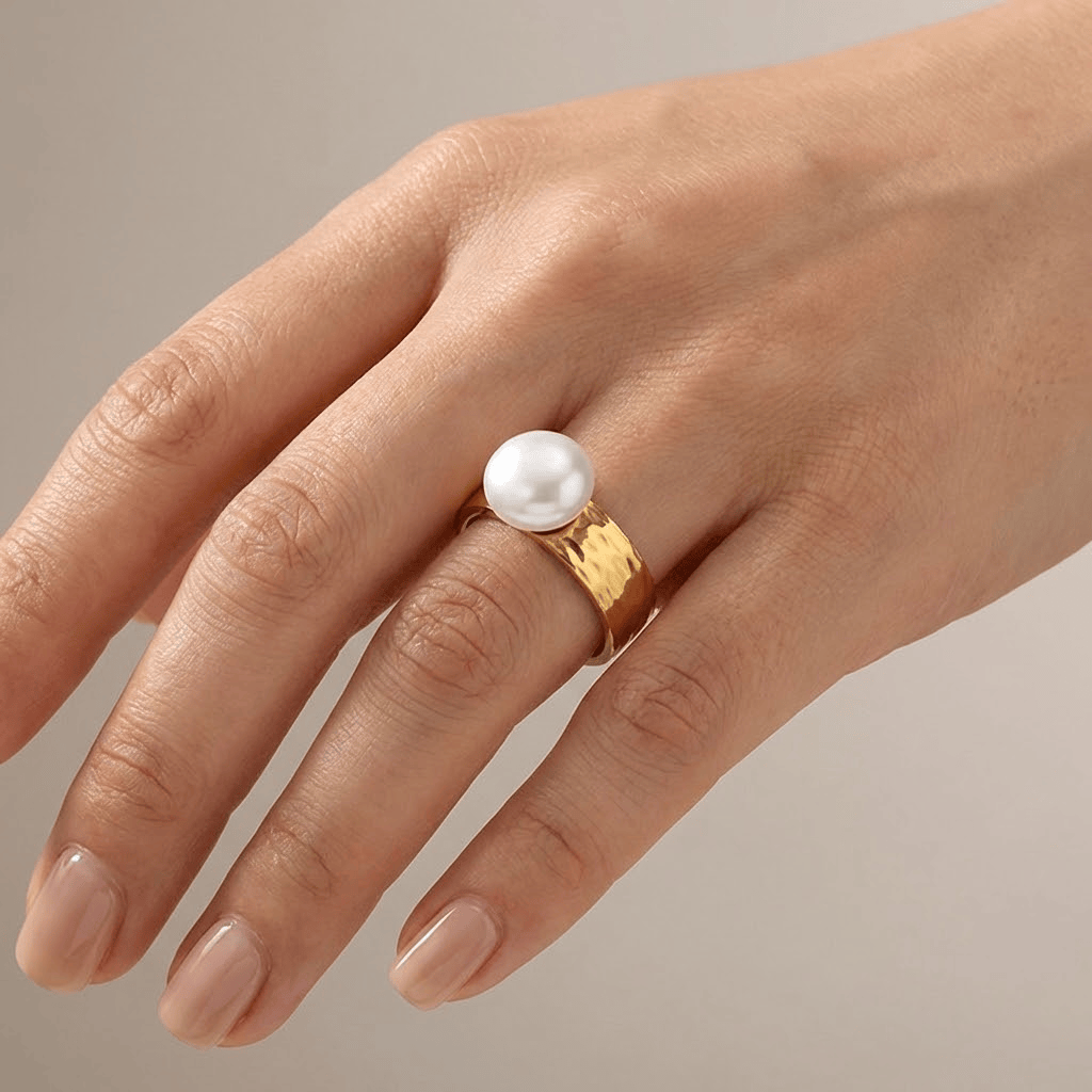 GOLD PEARL VINTAGE RING by Harrison & James - ring product image 2