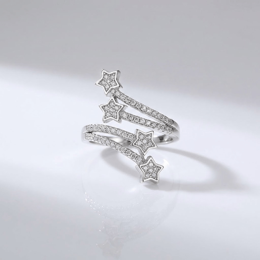 SILVER STAR ZIRCONIA WRAP - (ADJUSTABLE) by Harrison & James - jewelry product image 1