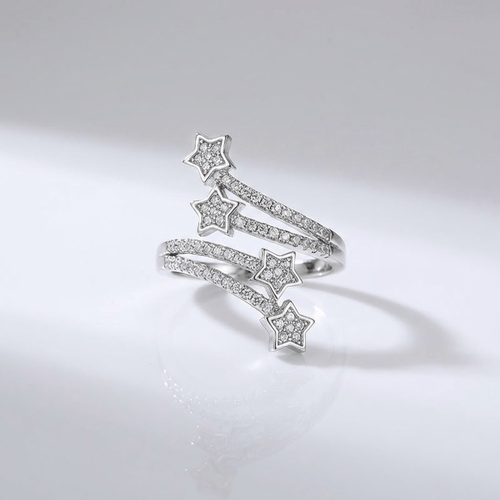SILVER STAR ZIRCONIA WRAP - (ADJUSTABLE) by Harrison & James - jewelry product image 1