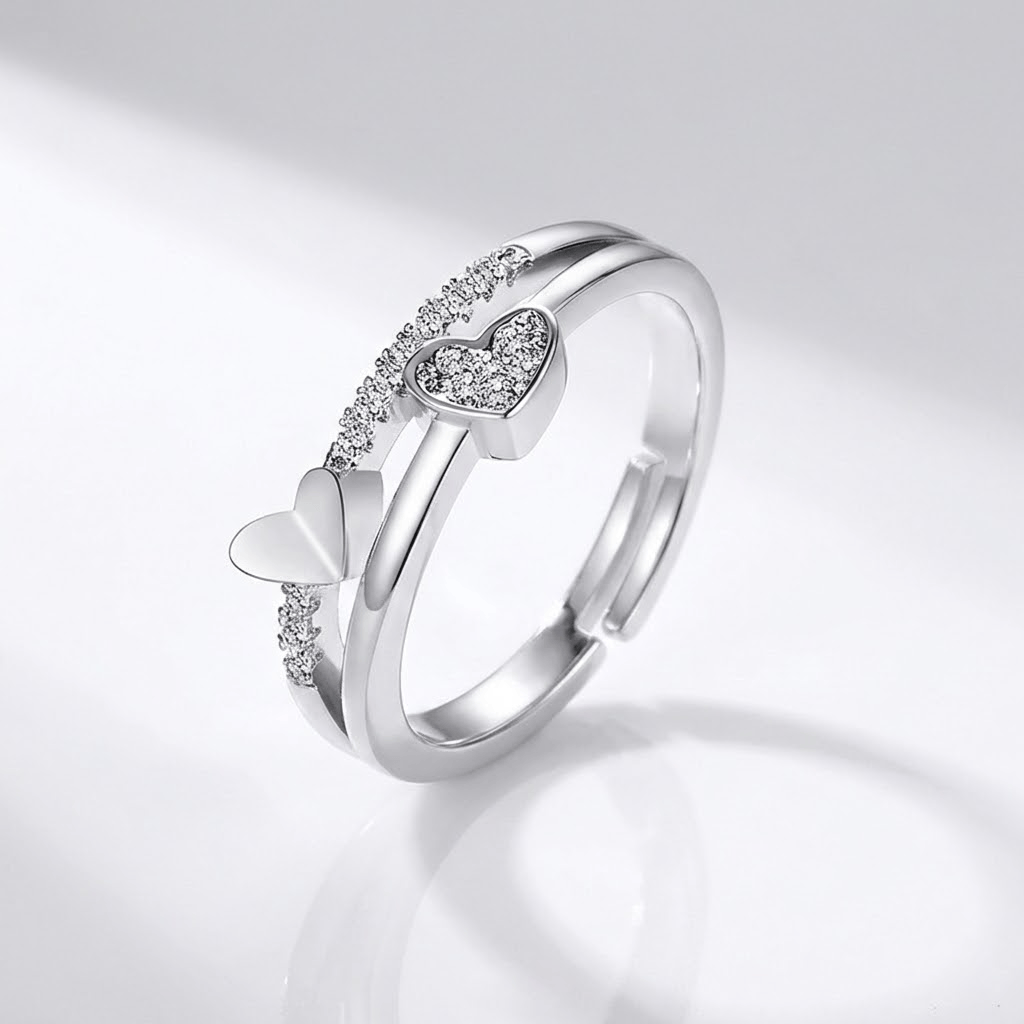 ROSE GOLD HEART ZIRCONIA - (ADJUSTABLE) by Harrison & James - jewelry product image 3