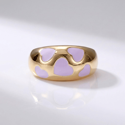 GOLD PURPLE ENAMEL DOME RING by Harrison & James - ring product image 1