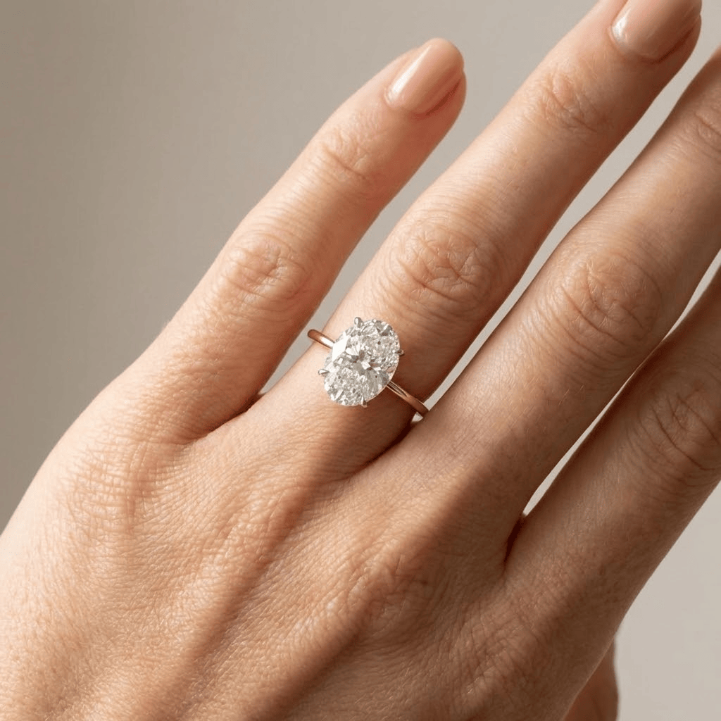 OVAL DIAMOND SOLITAIRE RING by Harrison & James - ring product image 2