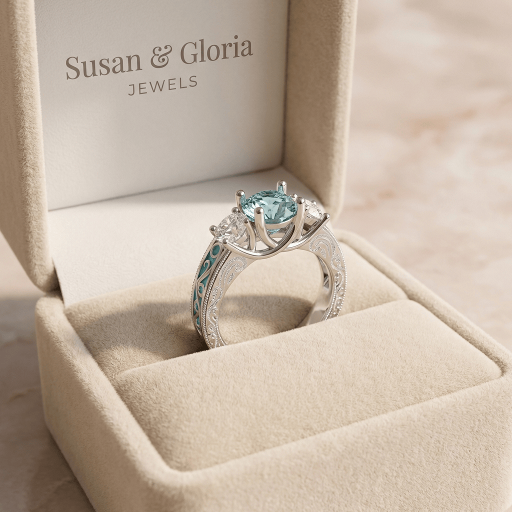 SILVER GEMSTONE OVAL HALO RING by Harrison & James - ring product image 3