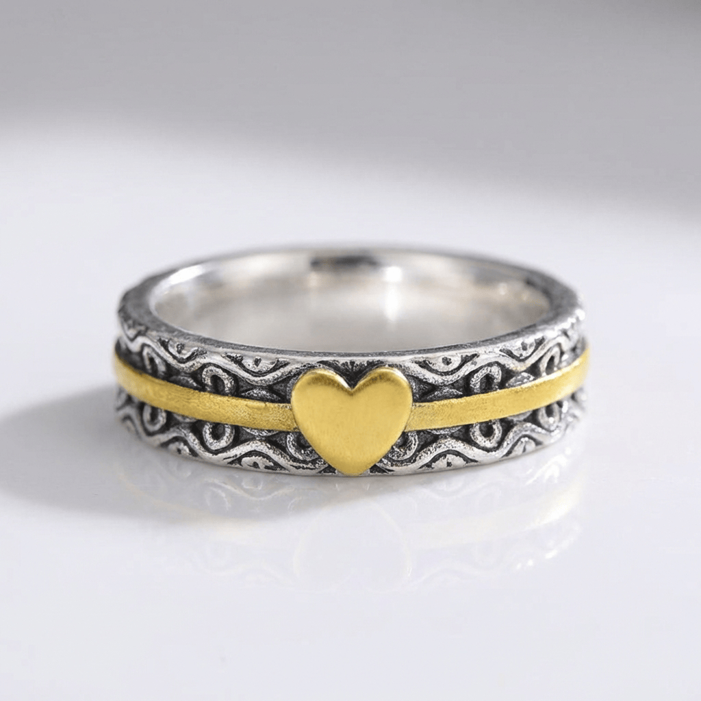 HANDMADE GOLD HEART BAND RING by Harrison & James - ring product image 1