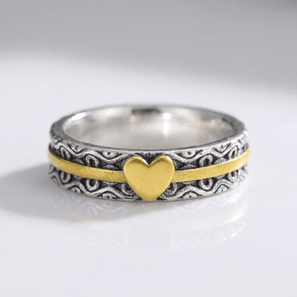 HANDMADE GOLD HEART BAND RING by Harrison & James - ring product image 1