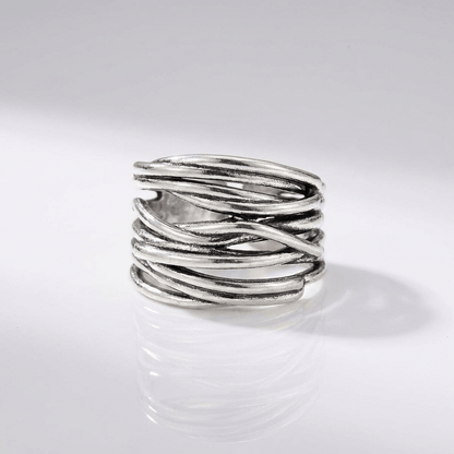 SILVER STACKED ZIRCONIA RING - (ADJUSTABLE) by Harrison & James - ring product image 3
