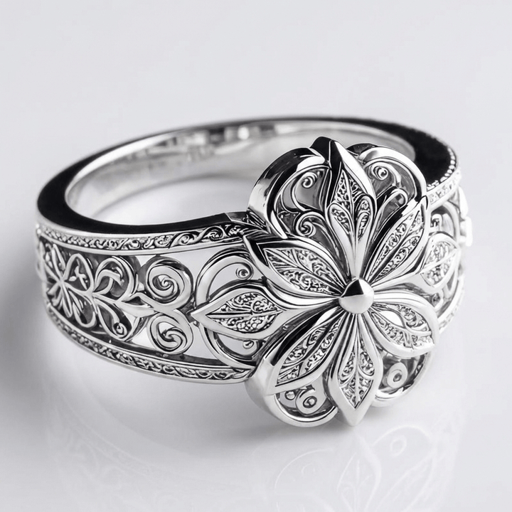 SILVER FLOWER ZIRCONIA RING by Harrison & James - ring product image 1