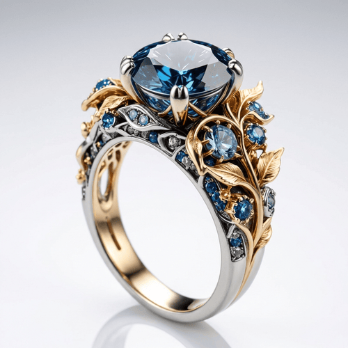 GOLD & BLUE TOPAZ VINTAGE RING by Harrison & James - ring product image 1