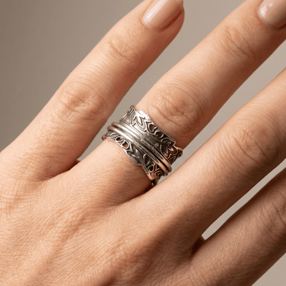 SILVER ZIRCONIA LAYERED RING SET by Harrison & James - ring product image 2