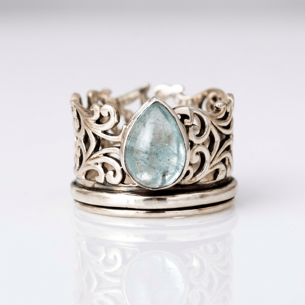 SILVER LABRADORITE VINTAGE RING by Harrison & James - ring product image 1