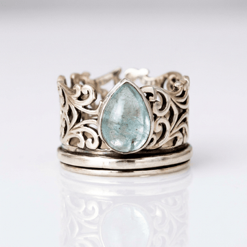 SILVER LABRADORITE VINTAGE RING by Harrison & James - ring product image 1