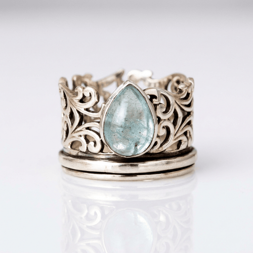 SILVER LABRADORITE VINTAGE RING by Harrison & James - ring product image 1