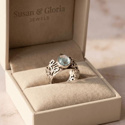 SILVER LABRADORITE VINTAGE RING by Harrison & James - ring product image 3