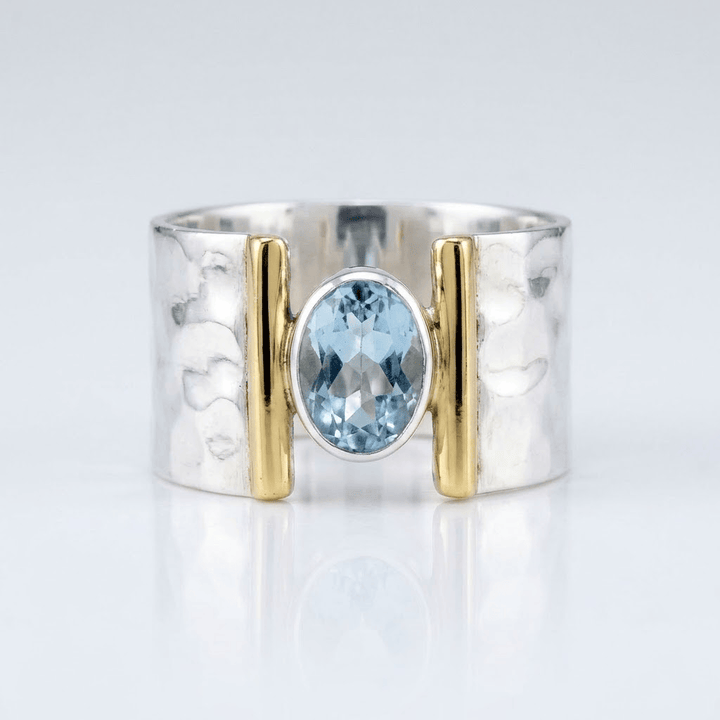 SILVER GOLD TOPAZ MODERN RING by Harrison & James - ring product image 1