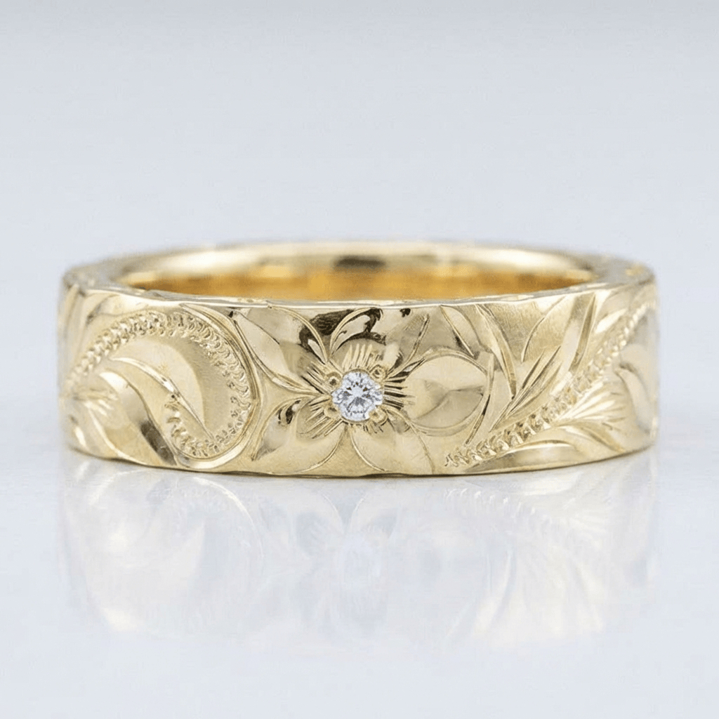 GOLD LEAF VINTAGE BAND RING by Harrison & James - ring product image 1