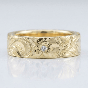 GOLD LEAF VINTAGE BAND RING by Harrison & James - ring product image 1