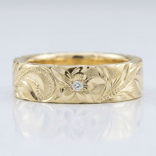 GOLD LEAF VINTAGE BAND RING by Harrison & James - ring product image 1
