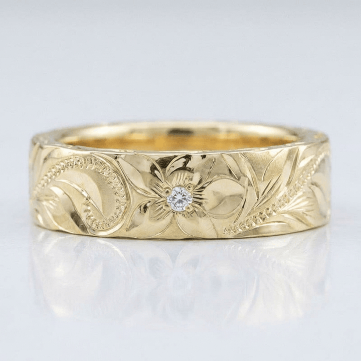 GOLD LEAF VINTAGE BAND RING by Harrison & James - ring product image 1