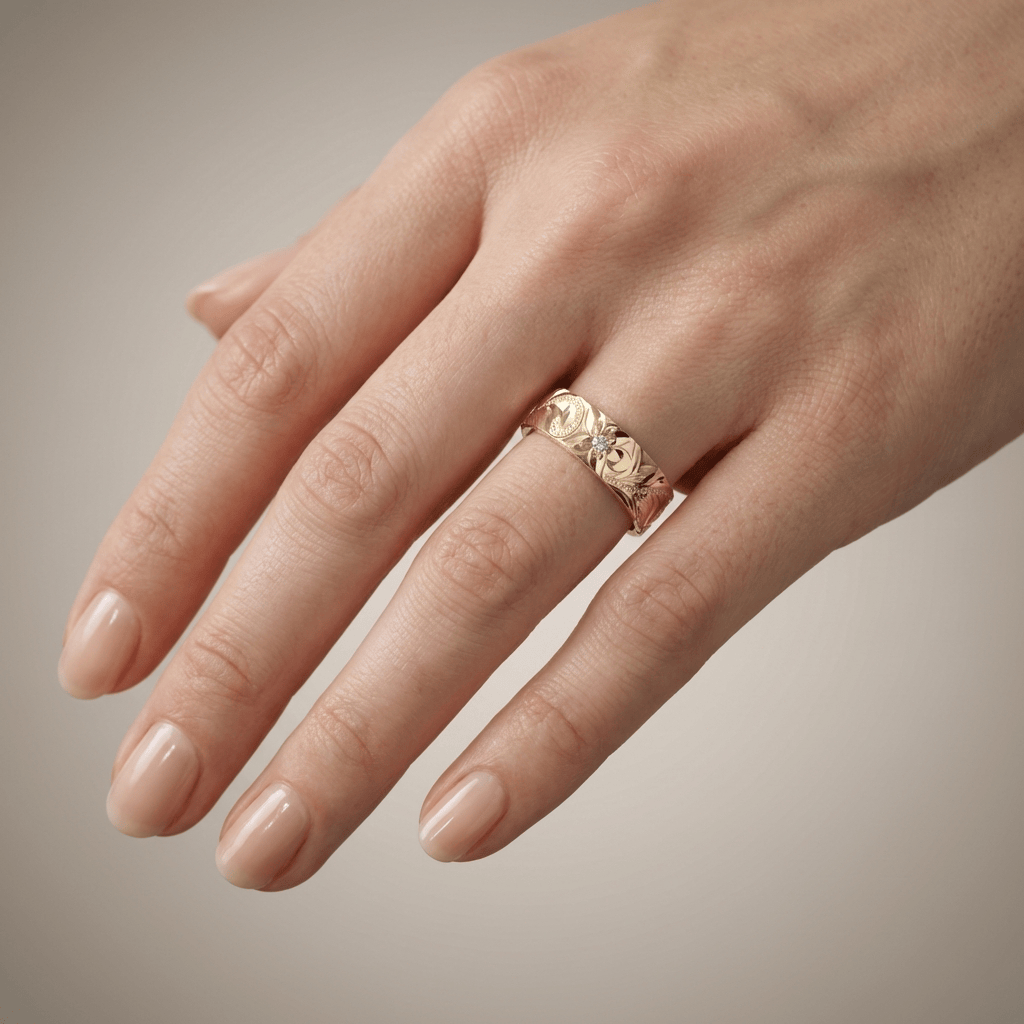 GOLD LEAF VINTAGE BAND RING by Harrison & James - ring product image 2