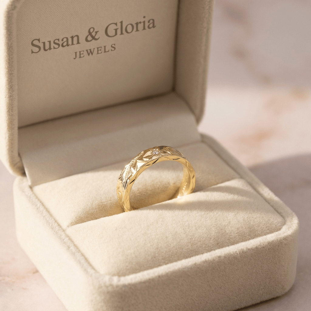GOLD LEAF VINTAGE BAND RING by Harrison & James - ring product image 3