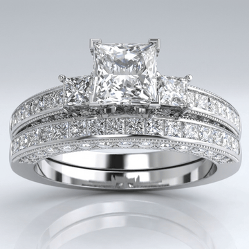 SILVER SQUARE DIAMOND PAVE RING by Harrison & James - ring product image 1