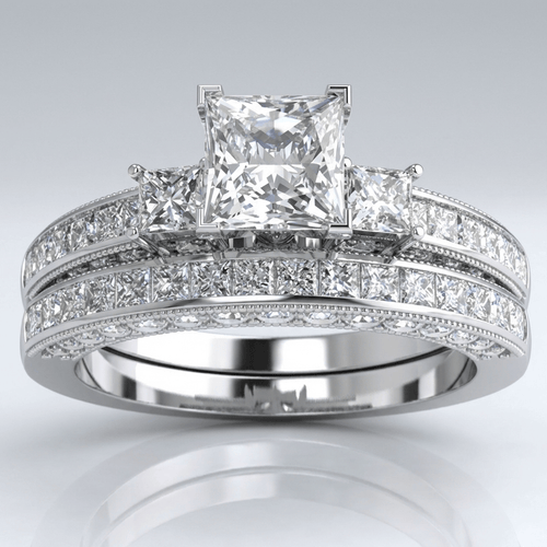 SILVER SQUARE DIAMOND PAVE RING by Harrison & James - ring product image 1