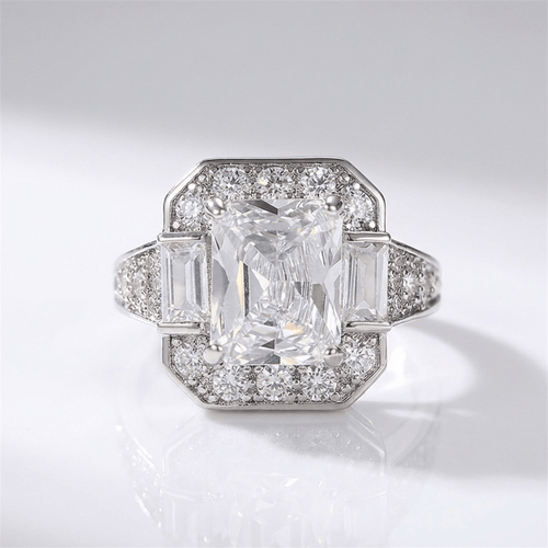 SILVER RECTANGULAR ZIRCONIA RING by Harrison & James - ring product image 1