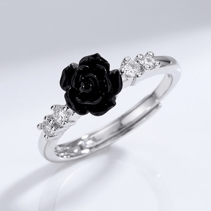 SILVER ROSE DIAMOND RING - (ADJUSTABLE) by Harrison & James - ring product image 7