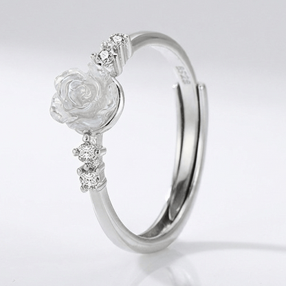 SILVER ROSE DIAMOND RING - (ADJUSTABLE) by Harrison & James - ring product image 1