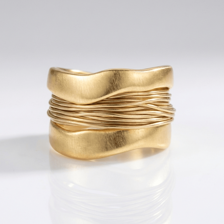 HANDMADE SILVER GOLD WIRE WRAP RING by Harrison & James - ring product image 3