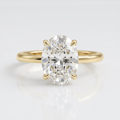 GOLD OVAL DIAMOND SOLITAIRE RING by Harrison & James - ring product image 1