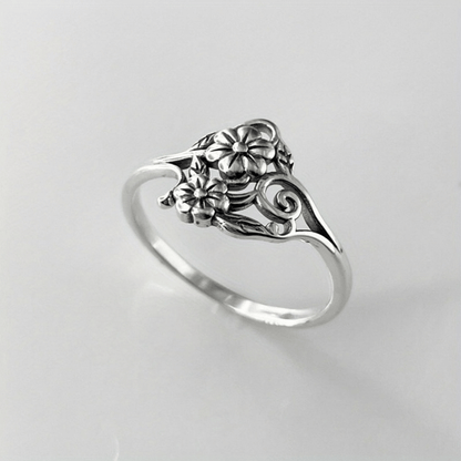 SILVER FLOWER ORNATE RING by Harrison & James - ring product image 1