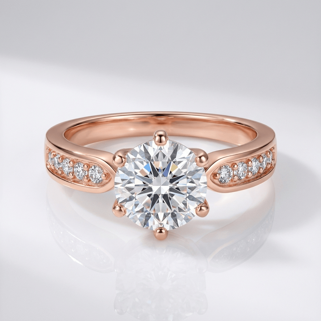 ROSE GOLD ROUND DIAMOND PAVE RING - (ADJUSTABLE) by Harrison & James - ring product image 1