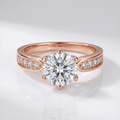 ROSE GOLD ROUND DIAMOND PAVE RING - (ADJUSTABLE) by Harrison & James - ring product image 1