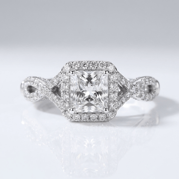 SILVER CUSHION DIAMOND TRILOGY RING by Harrison & James - ring product image 1